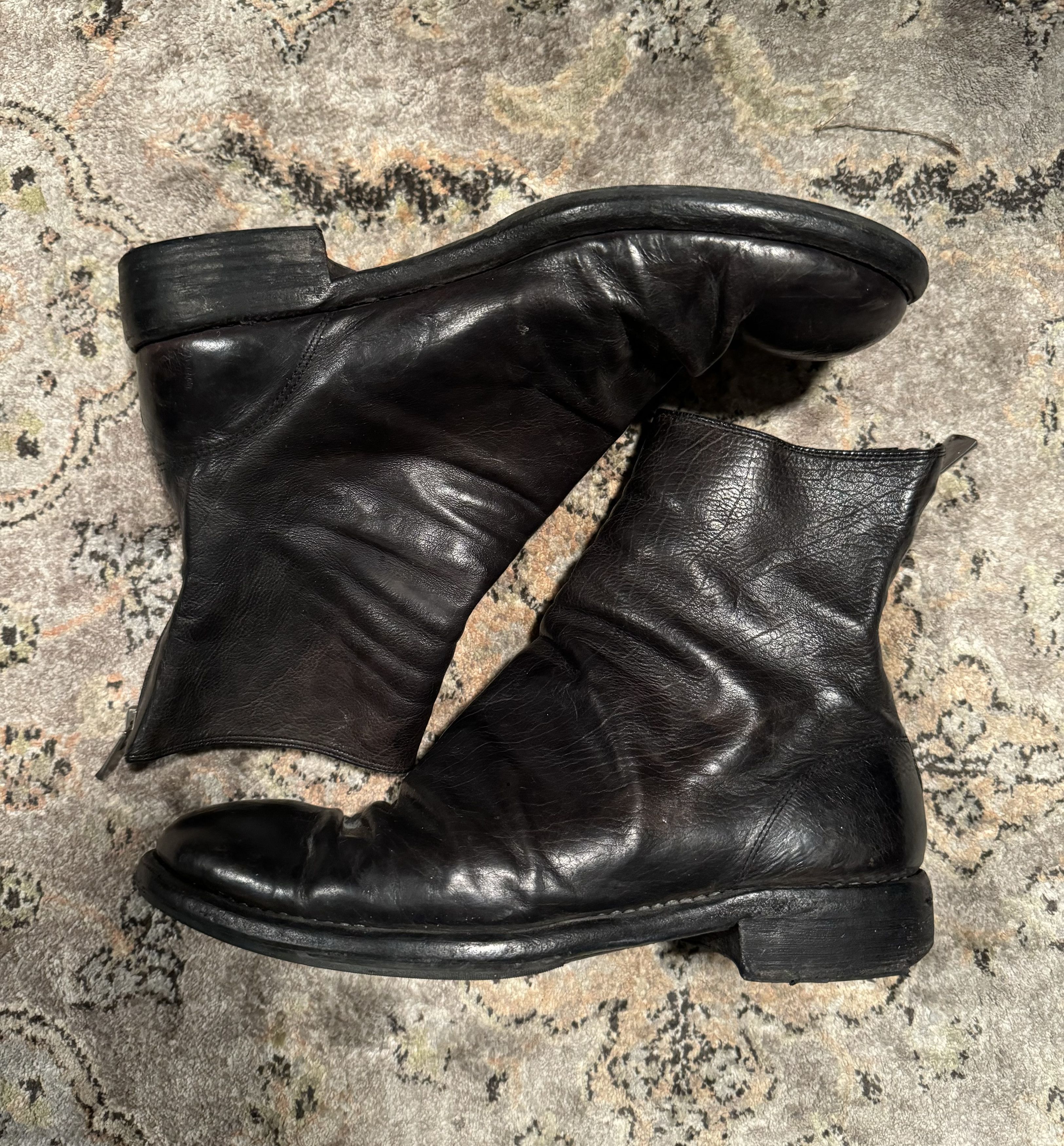image of Guidi 986 Horse Leather Boots in Black, Men's (Size 7.5)