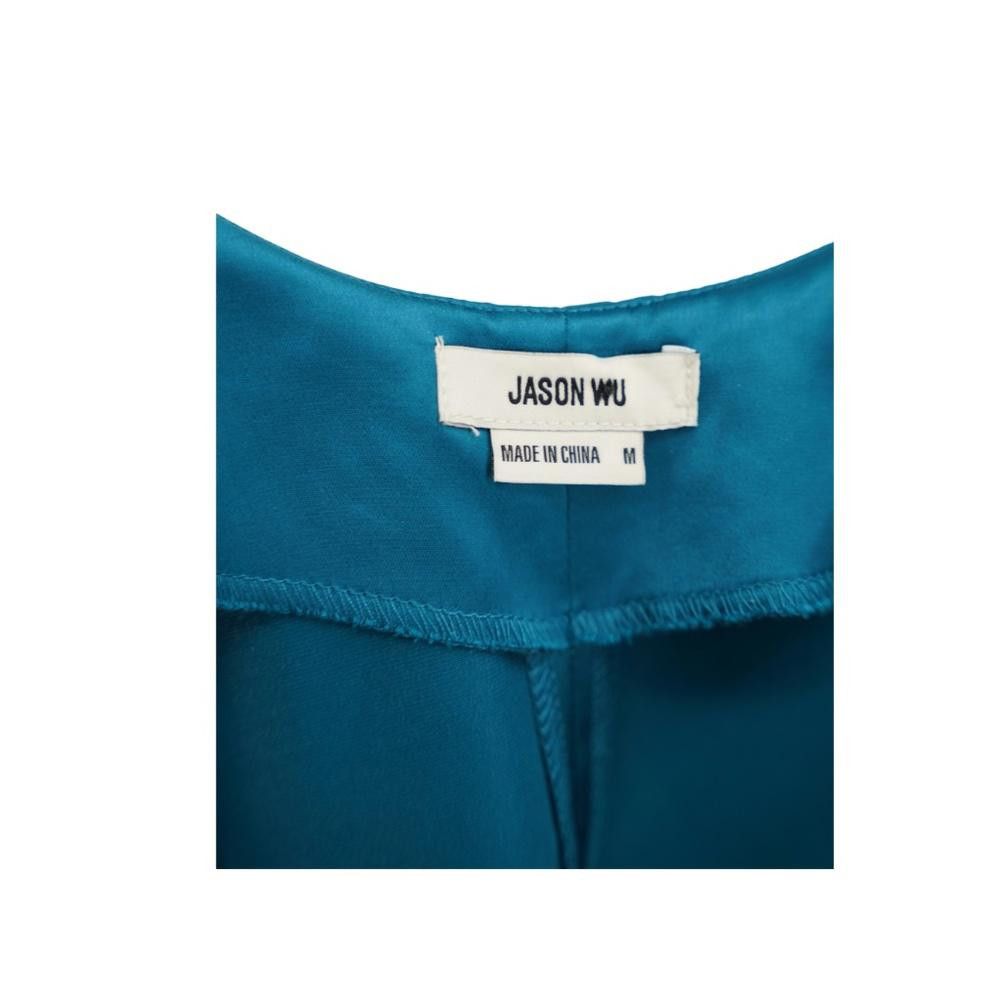 Designer Jason Wu Teal Satin Halter Midi Dress Size M Size M / US 6-8 / IT 42-44 - 8 Thumbnail