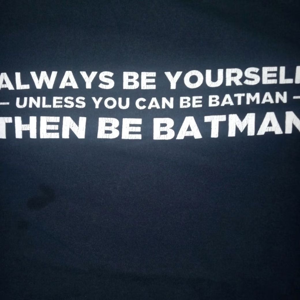 Vintage Batman Graphic Tee Medium Black Short Sleeve T-Shirt Mens M Always be yourself unless you can be batman Vintage? Size US M / EU 48-50 / 2 - 3 Thumbnail