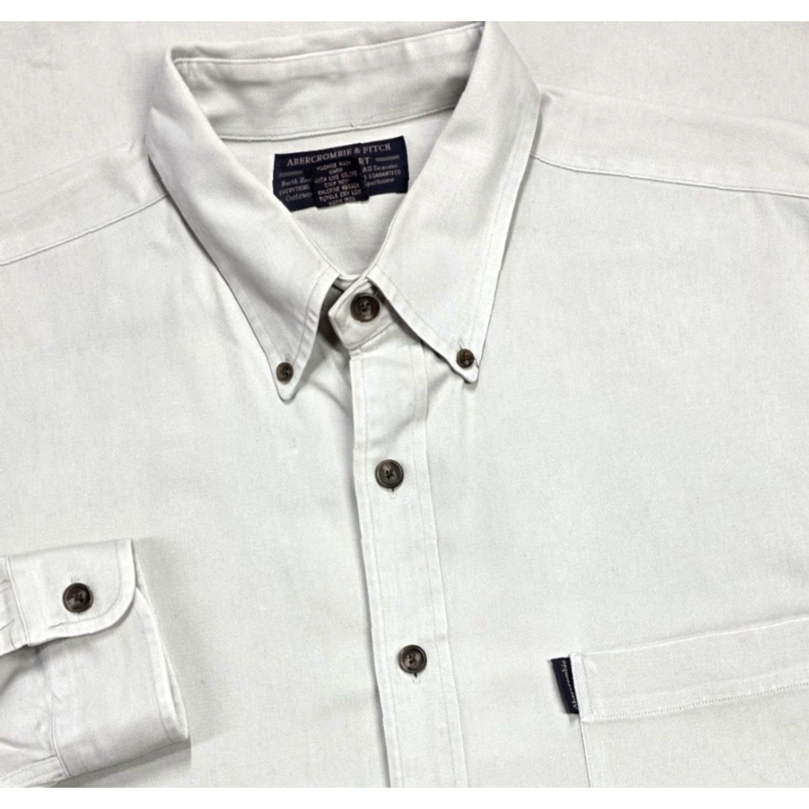 Abercrombie & Fitch VINTAGE Abercrombie & Fitch Button-Up The Big Shirt Solid Gray Long Sleeve XL Heavy Oversized Mens Shirt 90s Preppy Outdoor Hiking Size US XL / EU 56 / 4 - 2 Thumbnail
