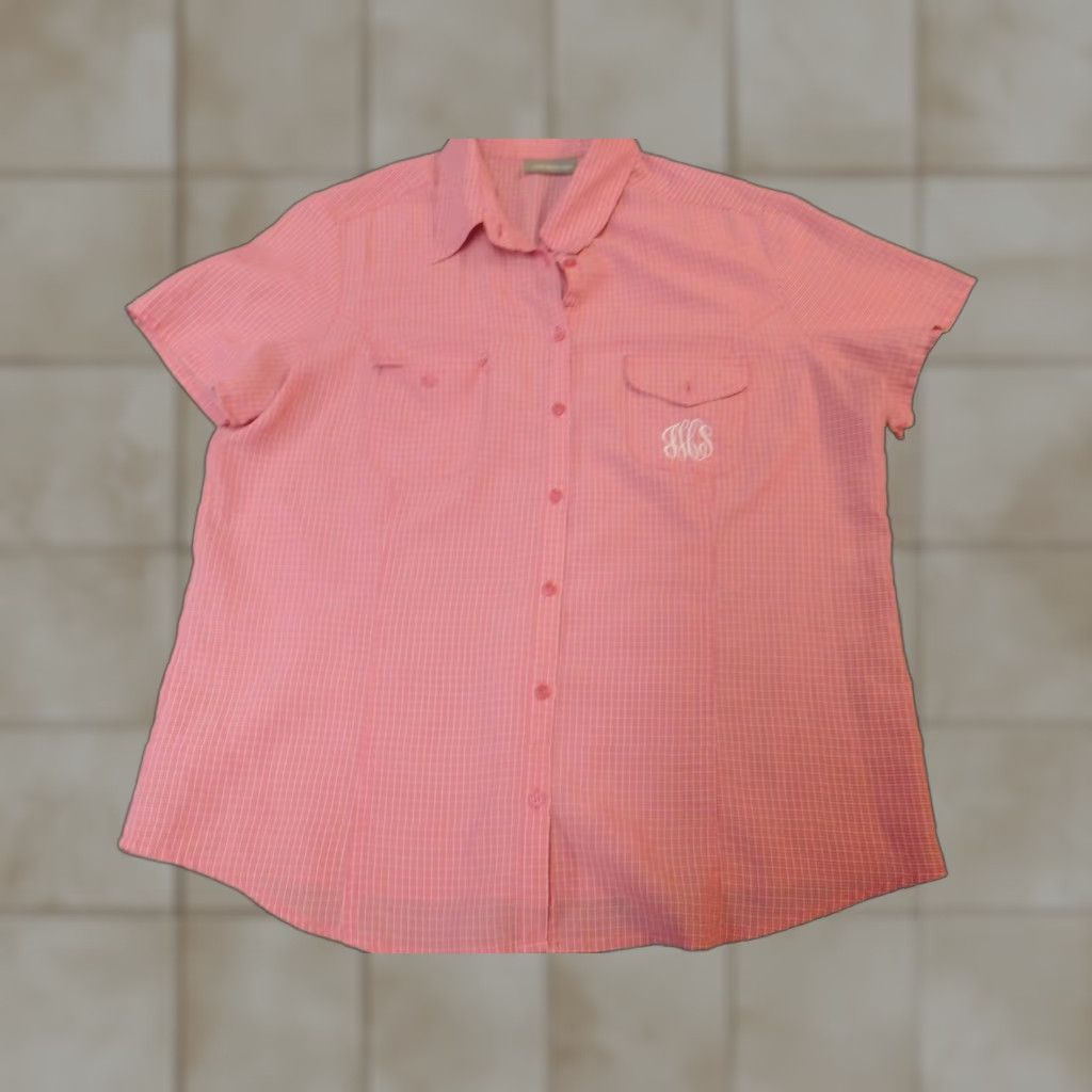 Croft & Barrow Croft & Barrow Womens Blouse Red Plaid Button-Up Large L Short Sleeve Collared Logo Basic Shirt Womens Size L Red Size L / US 10 / IT 46 - 1 Thumbnail