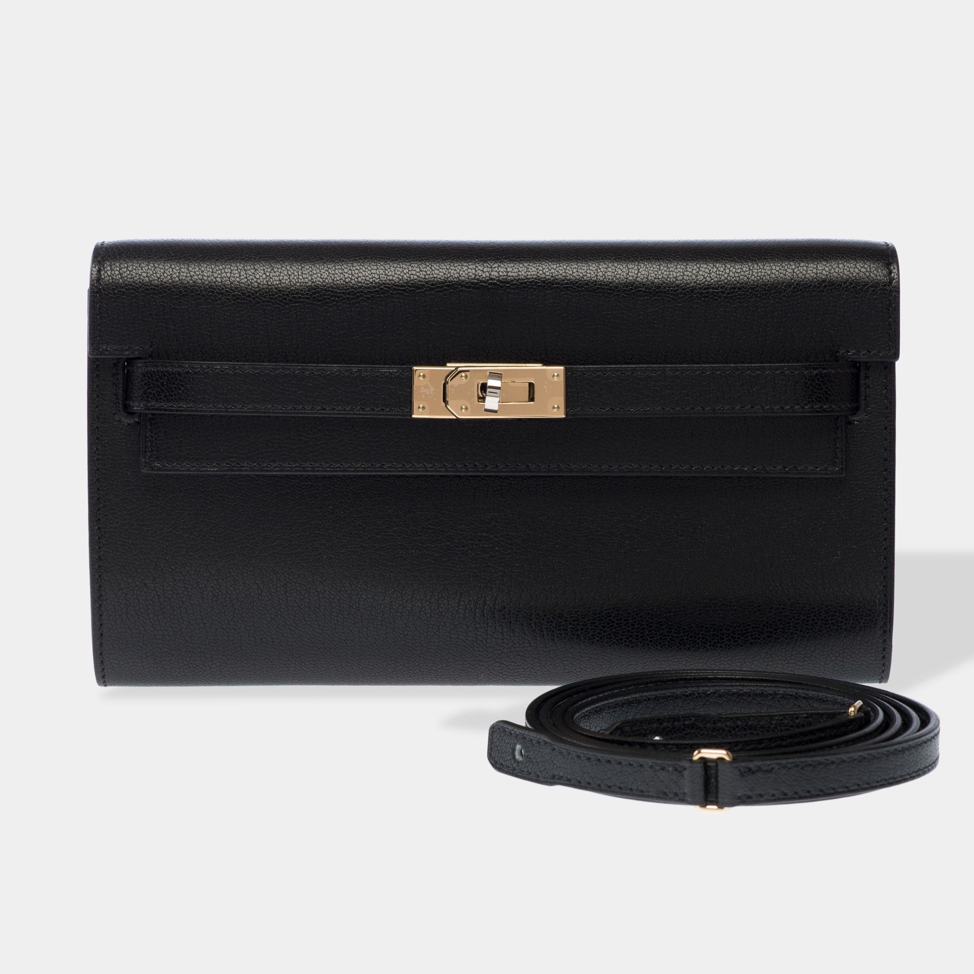 Hermes HERMES Kelly to go in Black Leather Size ONE SIZE - 1 Thumbnail
