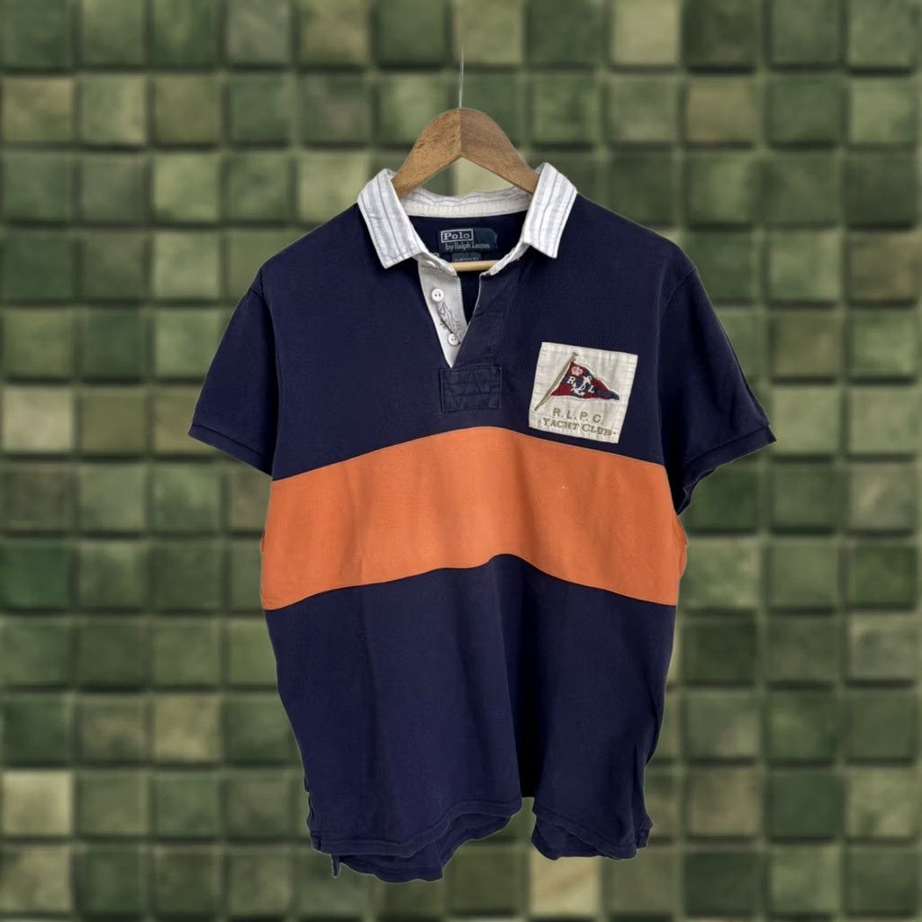 Ralph Lauren VINTAGE Polo Ralph Lauren Yacht Club Rugby Polo T-Shirt XL Blue Mens T-Shirt 90s Polo Ralph Lauren Shirt Rugby USA Streetwear Size US XL / EU 56 / 4 - 1 Thumbnail