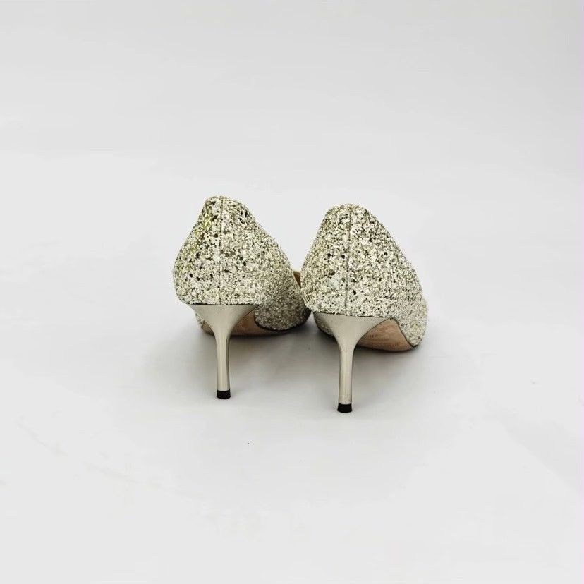 Jimmy Choo Jimmy Choo Romy 60 glittered leather pump Size US 8 / IT 38 - 4 Thumbnail