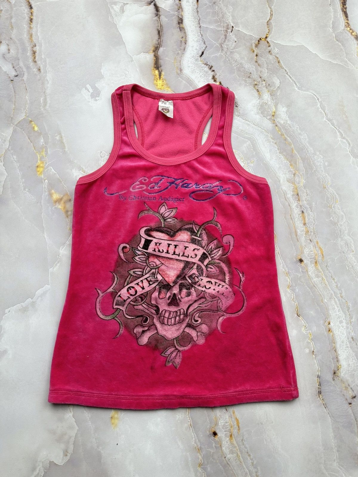 Ed Hardy Ed Hardy Velour Tank Top Size XS / US 0-2 / IT 36-38 - 1 Thumbnail