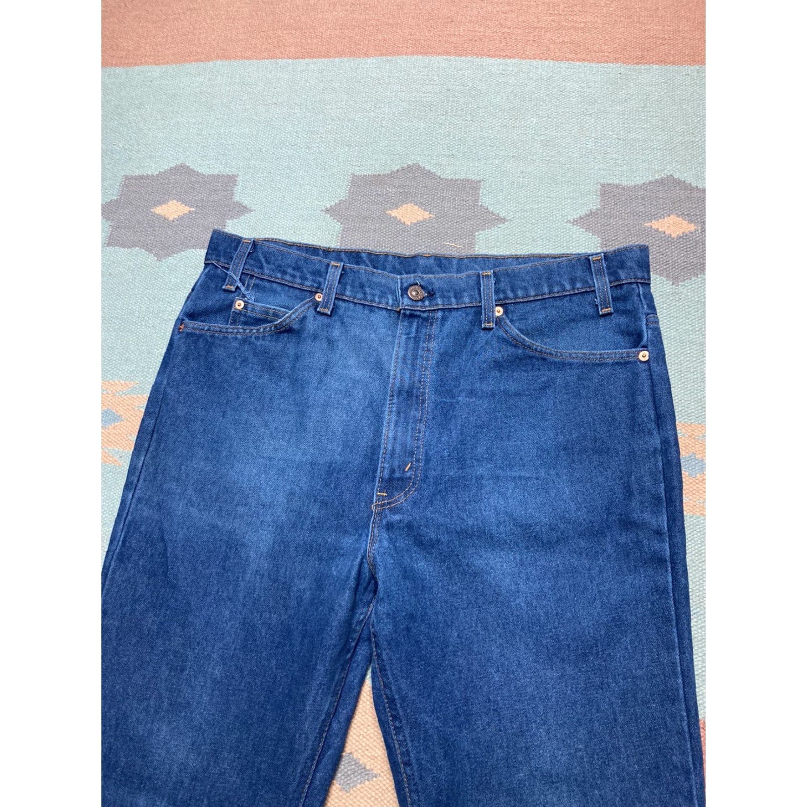 Levi's VINTAGE Levi’s 516 Jeans Men Wide-Leg Dark Indigo 80s 38x29 Baggy Bootcut Orange Tab Blues Full Size US 38 / EU 54 - 6 Thumbnail