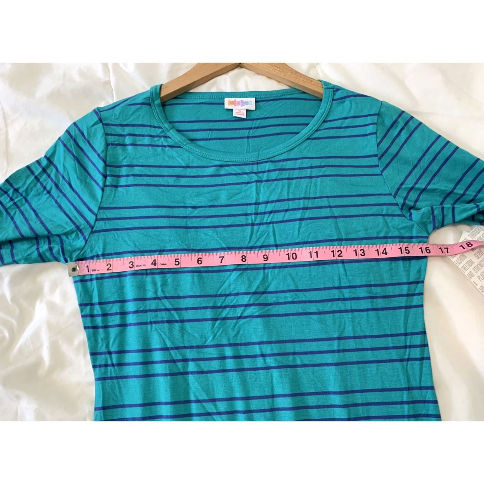 Vintage Lularoe Julia T Shirt Dress Teal Purple Stripes Women’s Small Midi Crew Neck Dress Somethin? Size S / US 4 / IT 40 - 5 Thumbnail