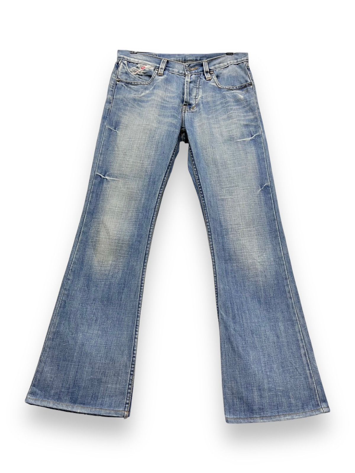 🔥Vintage DIESEL PUNK ONLY THE BRAVE FLARE Light Wash Denim