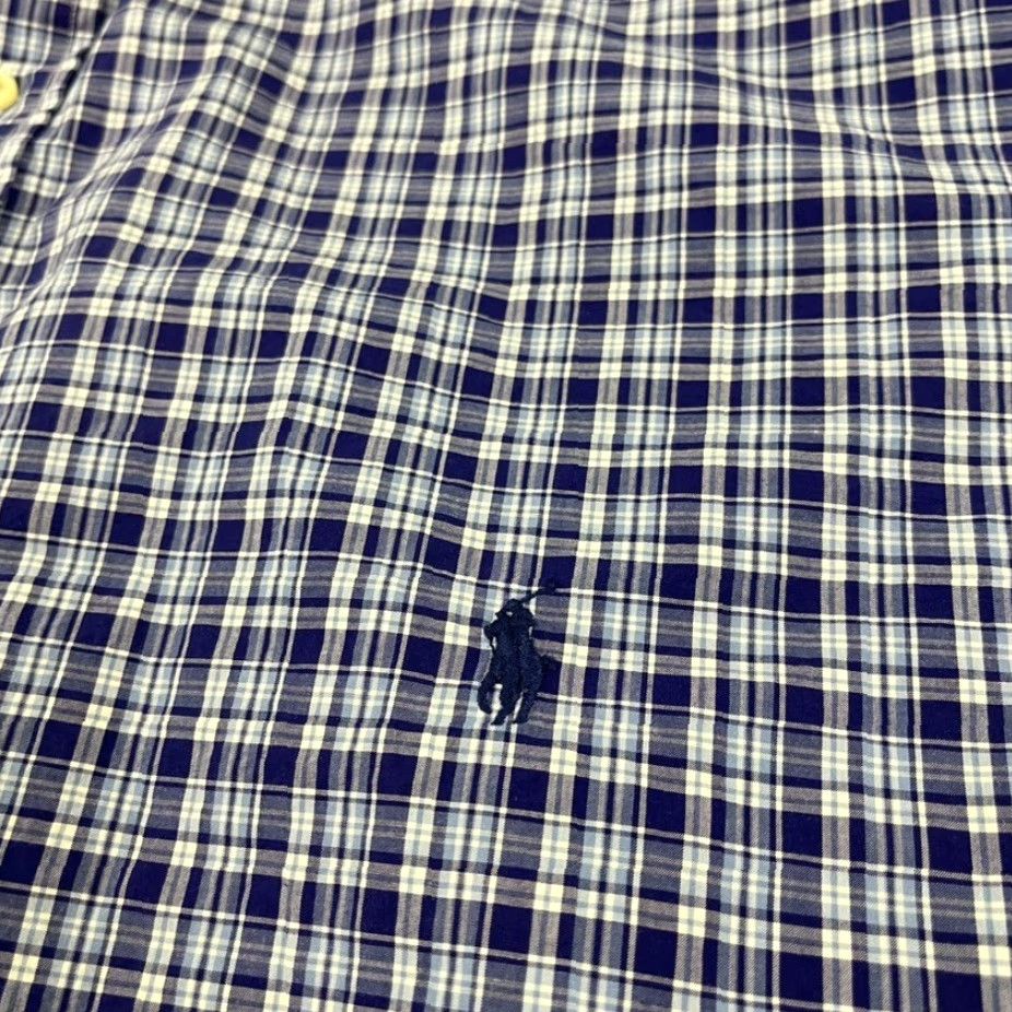 Ralph Lauren VINTAGE RALPH LAUREN Shirt Mens 3XLT Tall Blue Plaid Button Down Long Sleeve Pony Casual Size US XXL / EU 58 / 5 - 4 Thumbnail
