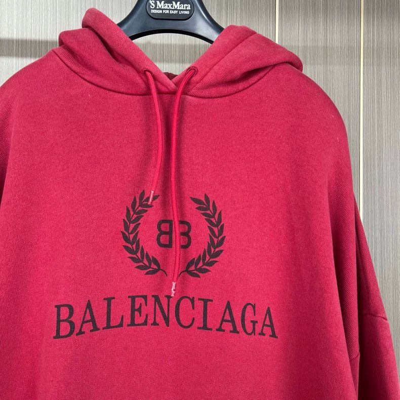 Balenciaga Balenciaga Red Wheatear Letter Hoodie 2502-Nextarrow Size US S / EU 44-46 / 1 - 3 Thumbnail