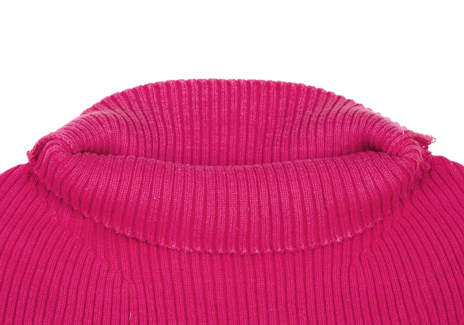 Jean Paul Gaultier Cotton Mock Neck Short Sleeve Rib Knit Sweater Pink 48 Size US M / EU 48-50 / 2 - 4 Thumbnail