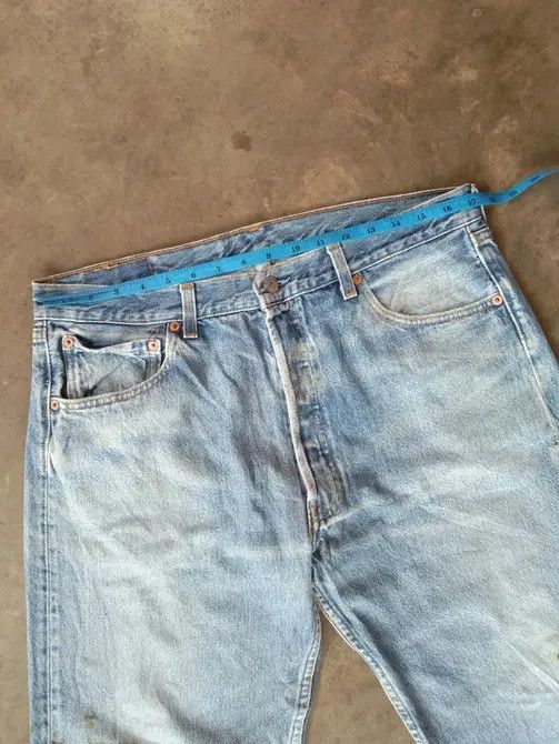 Levi's 90s Vintage Levi's 501 Made In USA Dirty Distressed Jeans Size US 34 / EU 50 - 10 Thumbnail