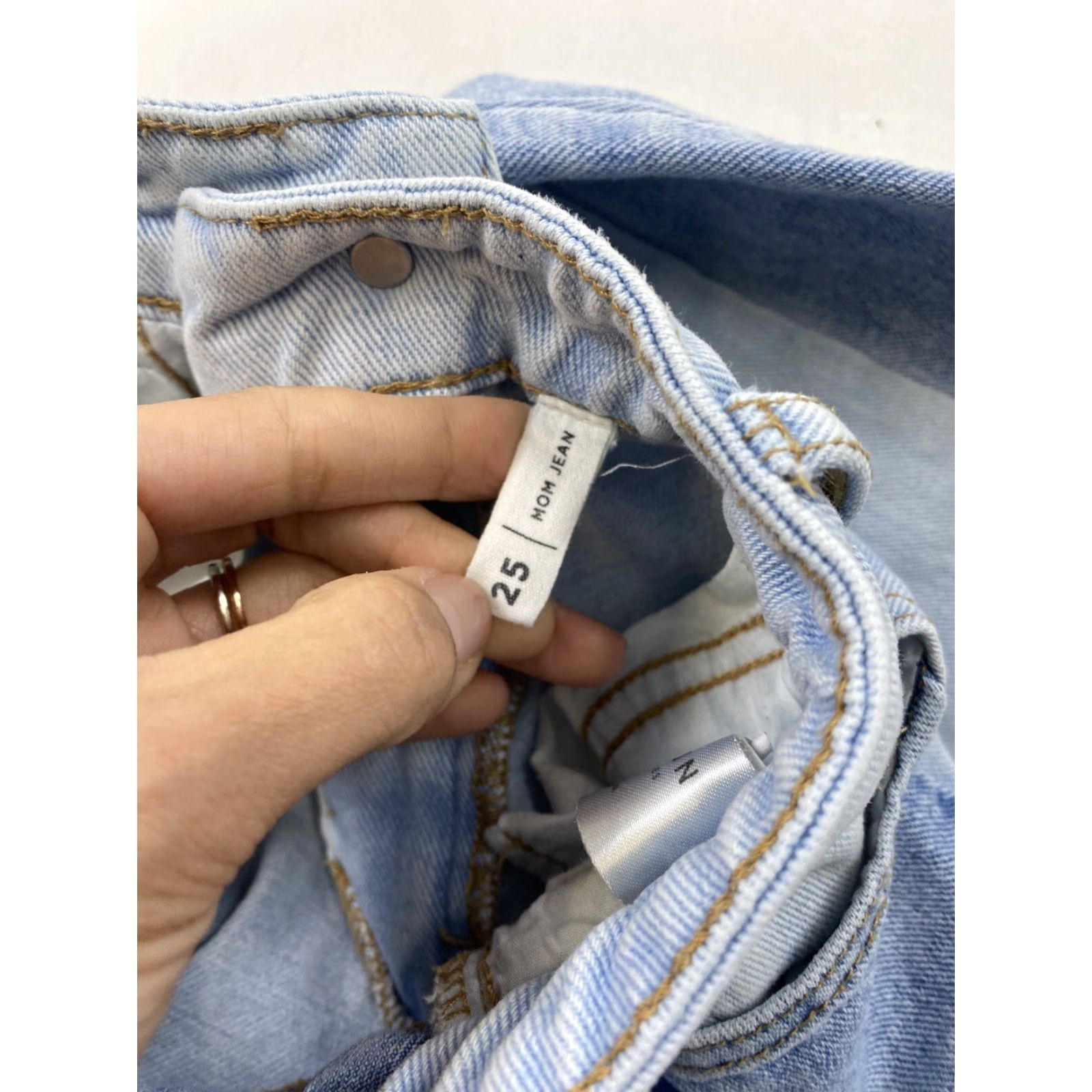 Pacsun VINTAGE Pacsun Jeans 25 Light Blue Patchwork Mom Womens Jeans 90s Rock Bohemian Grunge Size 42" / US 20 - 4 Thumbnail