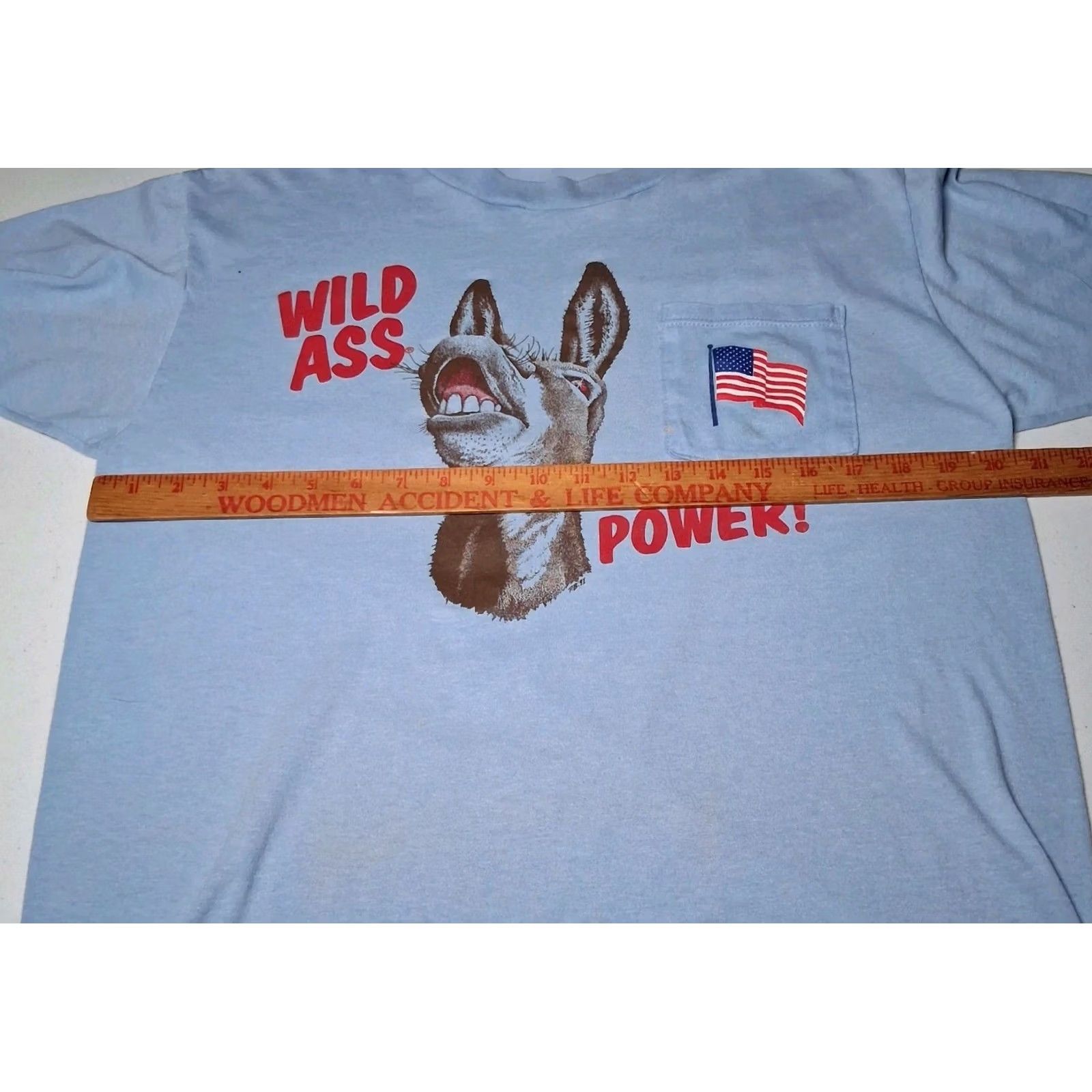Jerzees VINTAGE Democrat T Shirt Large Blue Donkey USA Flag Patriotic Funny READ | JERZEES | Men | Cotton Blend | Short Sleeve | Crew Neck | Vintage Yes Size US L / EU 52-54 / 3 - 4 Thumbnail