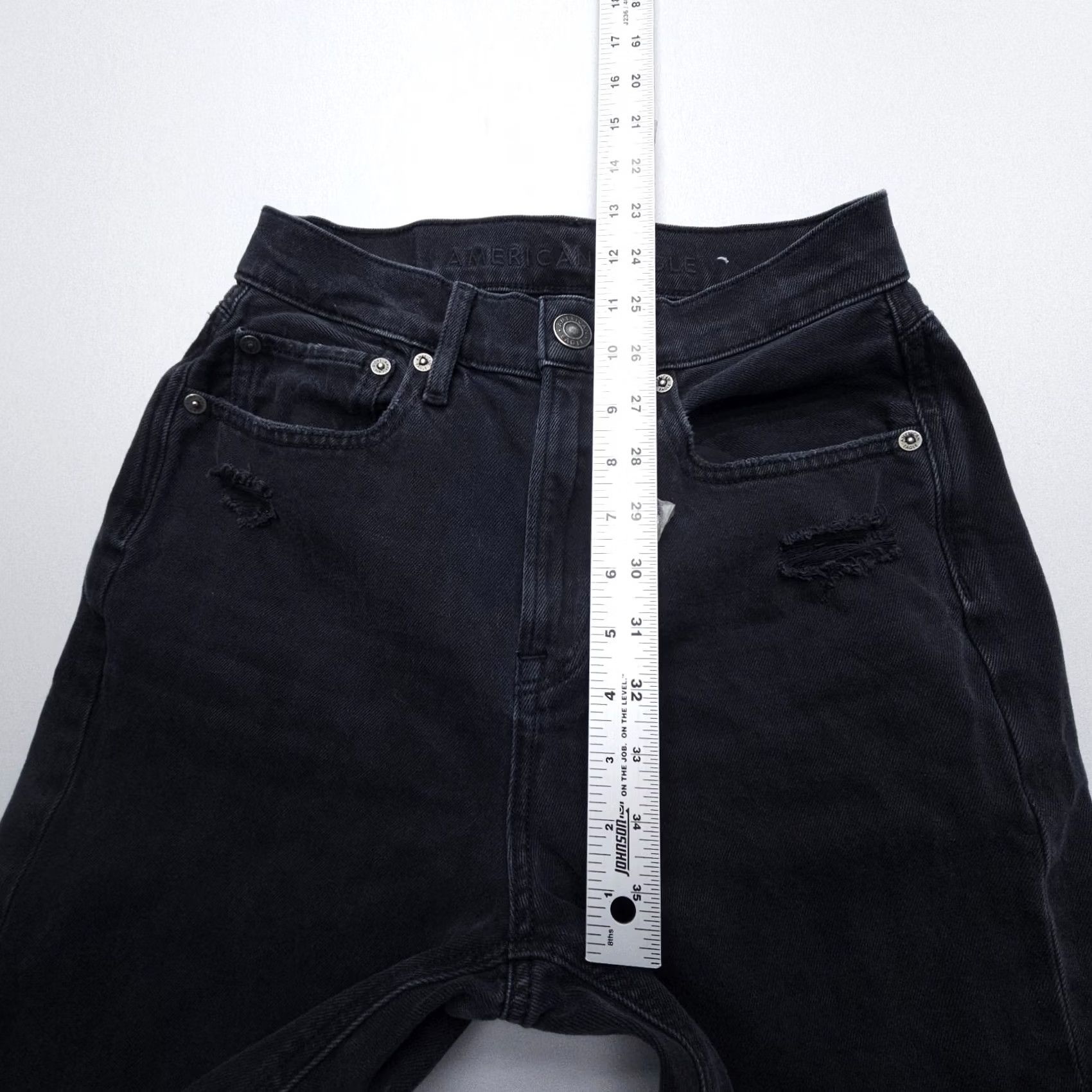 American Eagle Outfitters American Eagle Highest Rise Jeans Black 27" Inseam 90s Boyfriend Size 2 Denim Cotton Size 26" / US 2 / IT 38 - 6 Thumbnail