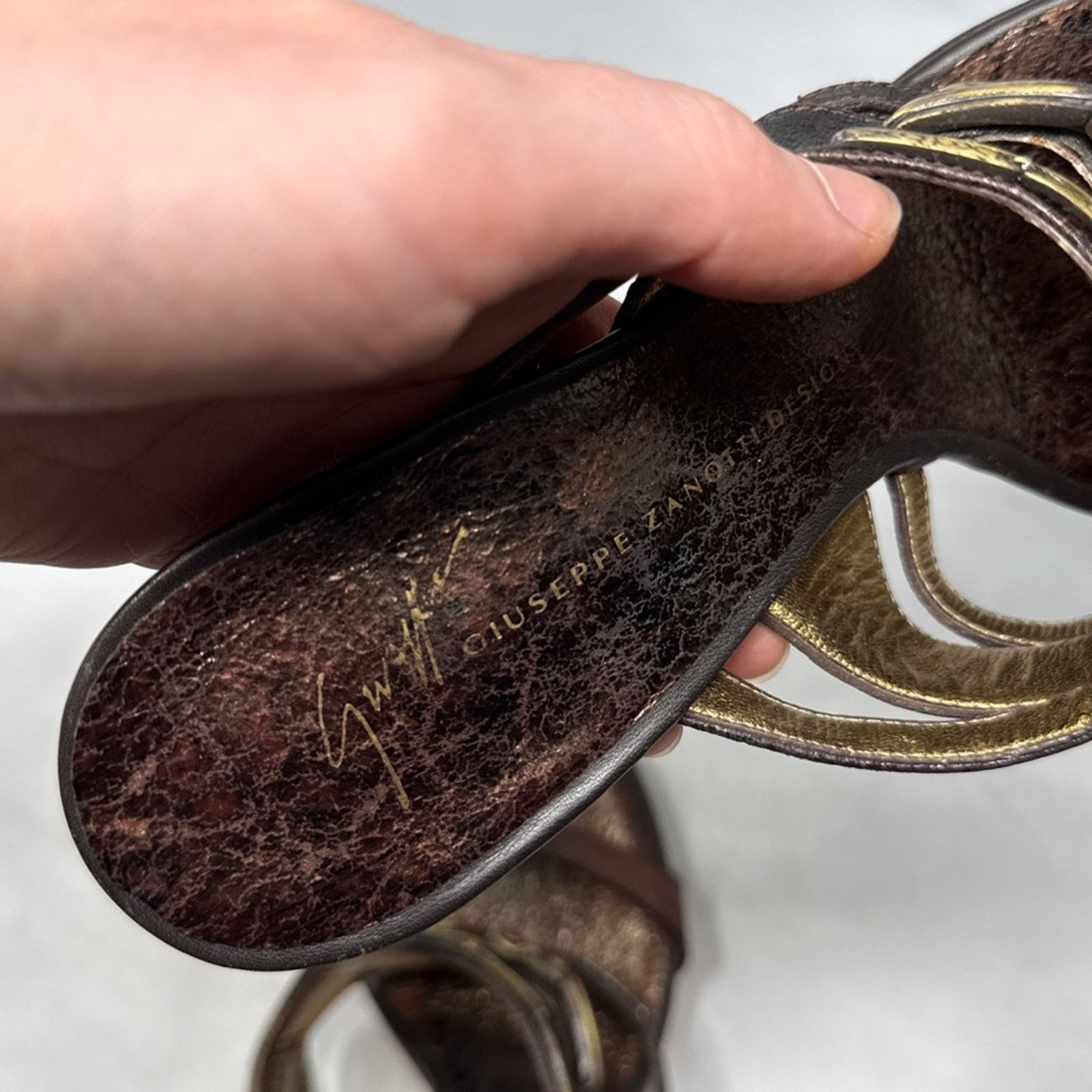 Giuseppe Zanotti NEW Giuseppe Zanotti Vicini Vintage Leather Jewel Mule Heels Size US 7 / IT 37 - 7 Thumbnail