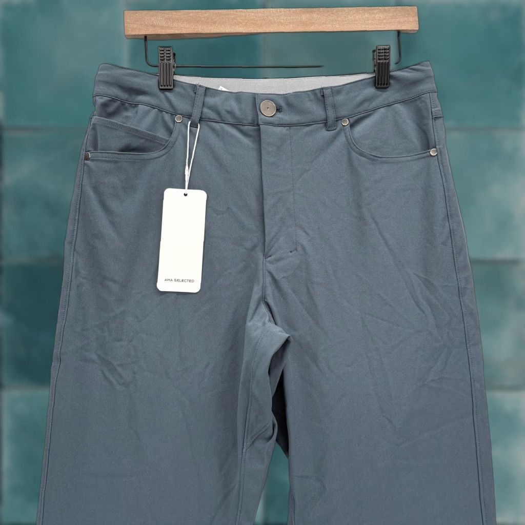 Vintage AHA Selected Kinetic All Day 6 Pocket Pant Mens M Iron Blue Khakis 100% Polyester Stretch Pockets Casual Activewear Size US 31 - 1 Thumbnail