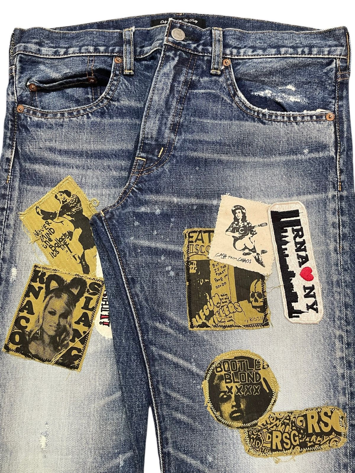 Vintage Japanese Anarchists Faded Wash Punk Gothic Patches