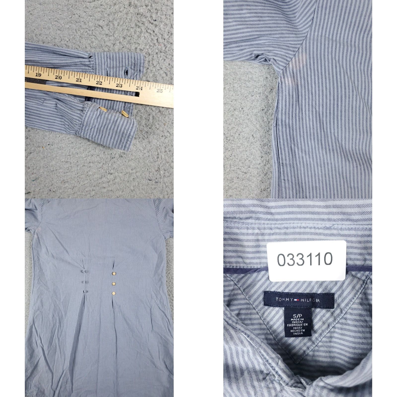 Tommy Hilfiger Tommy Hilfiger Womens Small Gray Striped Long Sleeve Shirt Dress Size S / US 4 / IT 40 - 8 Thumbnail