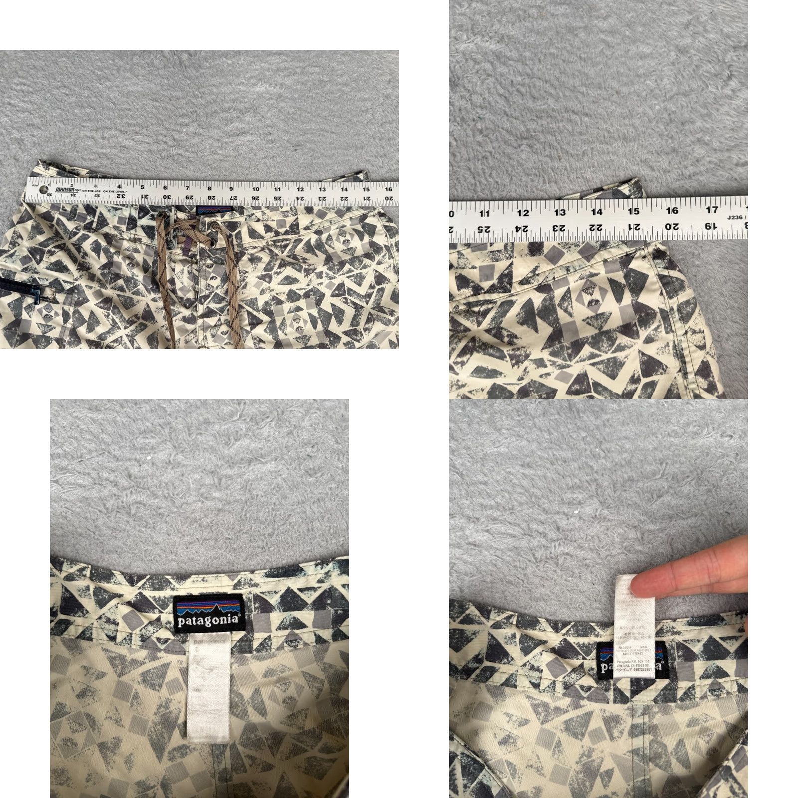 Speedo Patagonia Swim Trunks Mens 31 Beige Gray Board Shorts 100% Polyester Cargo 31x9 Size US 31 - 8 Thumbnail