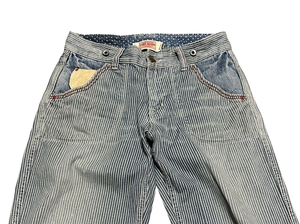 If Six Was Nine Vintage Japanese Workwear Cube Sugar Hickory Straight Jeans Size US 29 - 4 Thumbnail