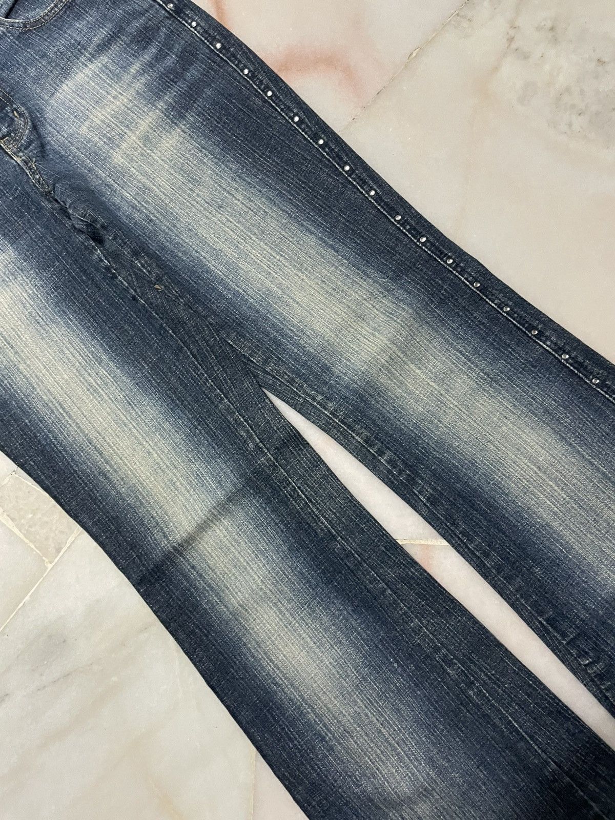 Japanese Brand 💥Bootcut💥Rare Japanese Mudwash Chrome Lace-Up bootcut Jeans Size 27" / US 4 / IT 40 - 4 Thumbnail