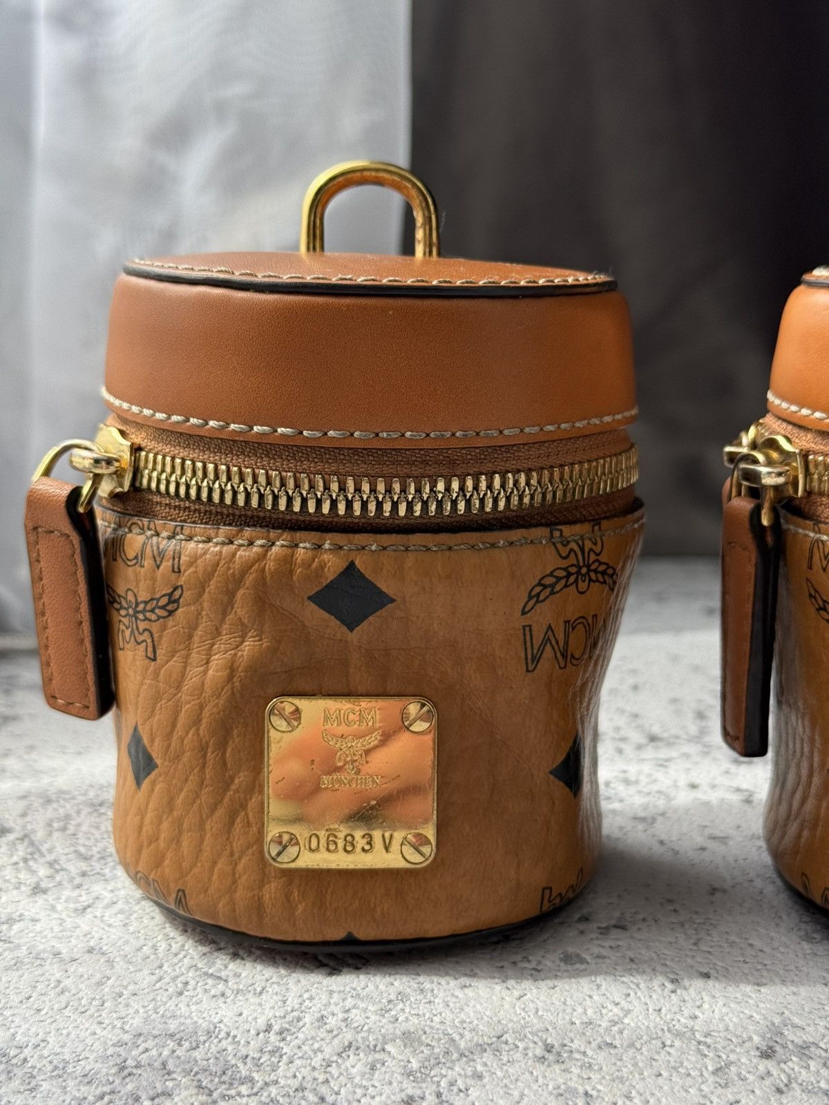 MCM Rare MCM Aren Visetos Vintage Cylinder Bag X2 Size ONE SIZE - 4 Thumbnail