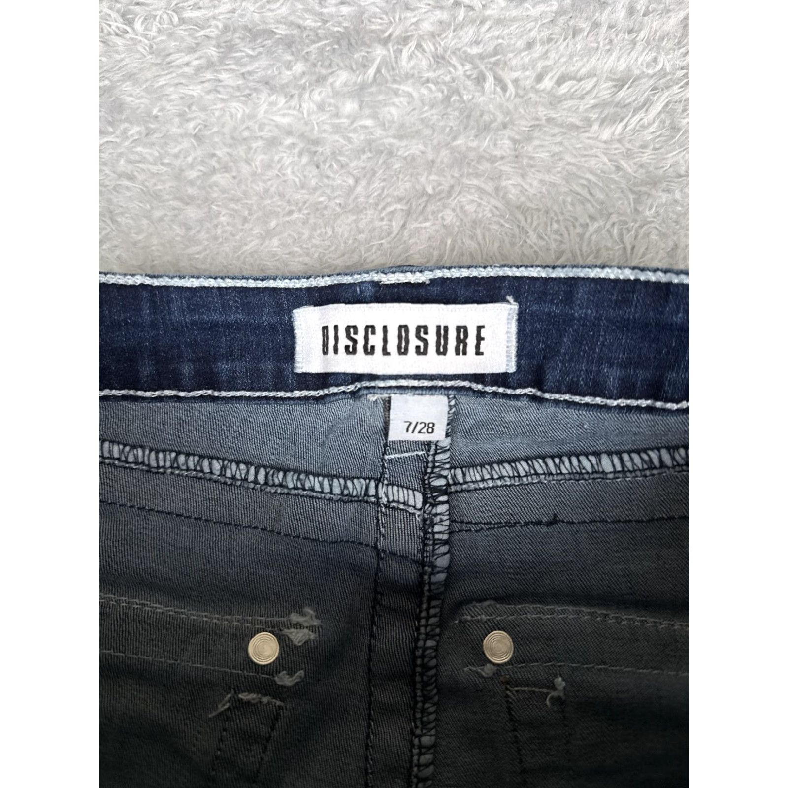 Vintage Disclosure Bootcut Jeans Juniors 7/28 Blue Medium Wash Low Rise Stretch 26x29 Size 28" / US 6 / IT 42 - 6 Thumbnail