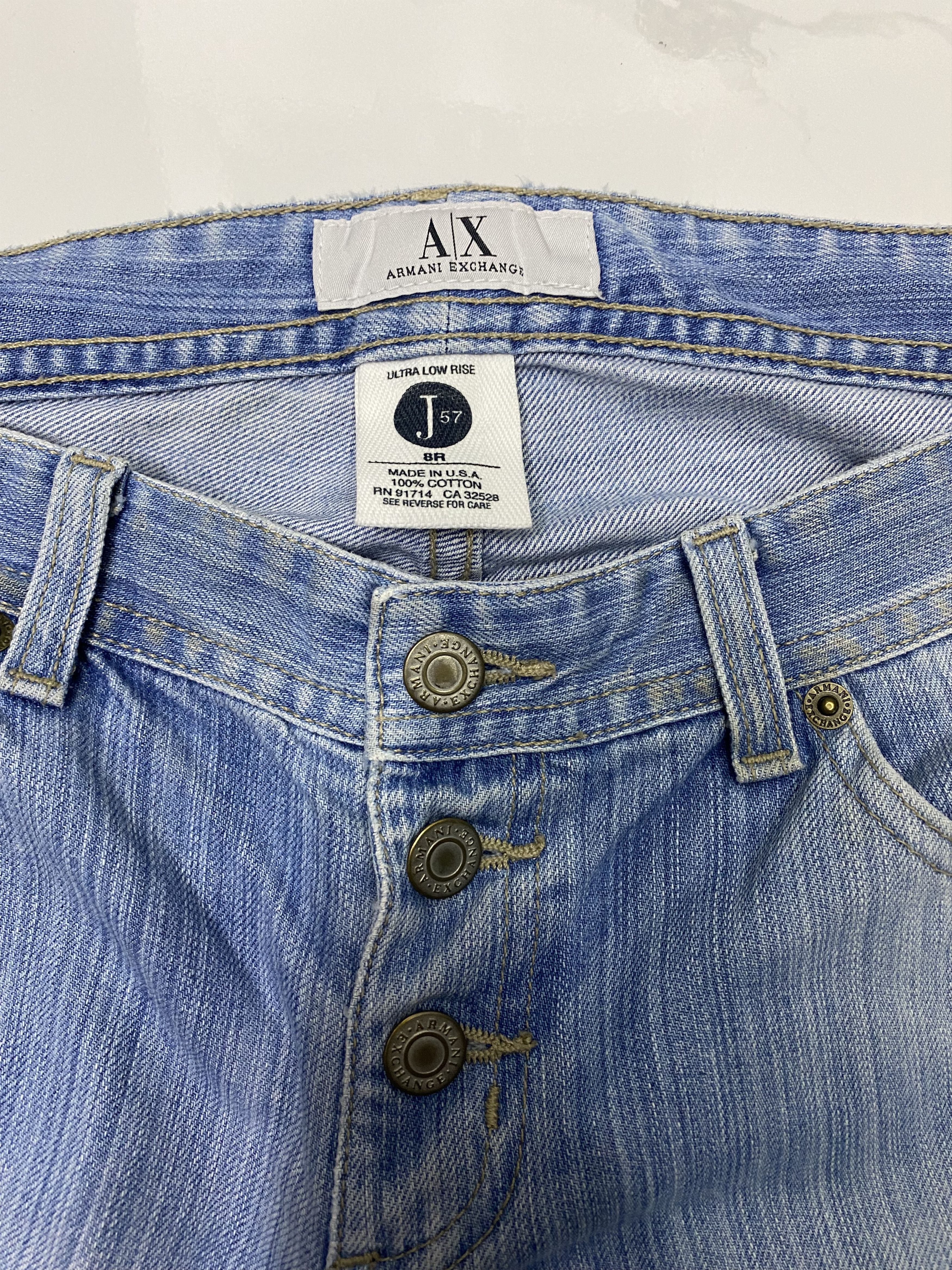 Armani Exchange Armani Exchange Bootcut Low Rise Distress Denim Jeans Size 32" / US 10 / IT 46 - 7 Thumbnail