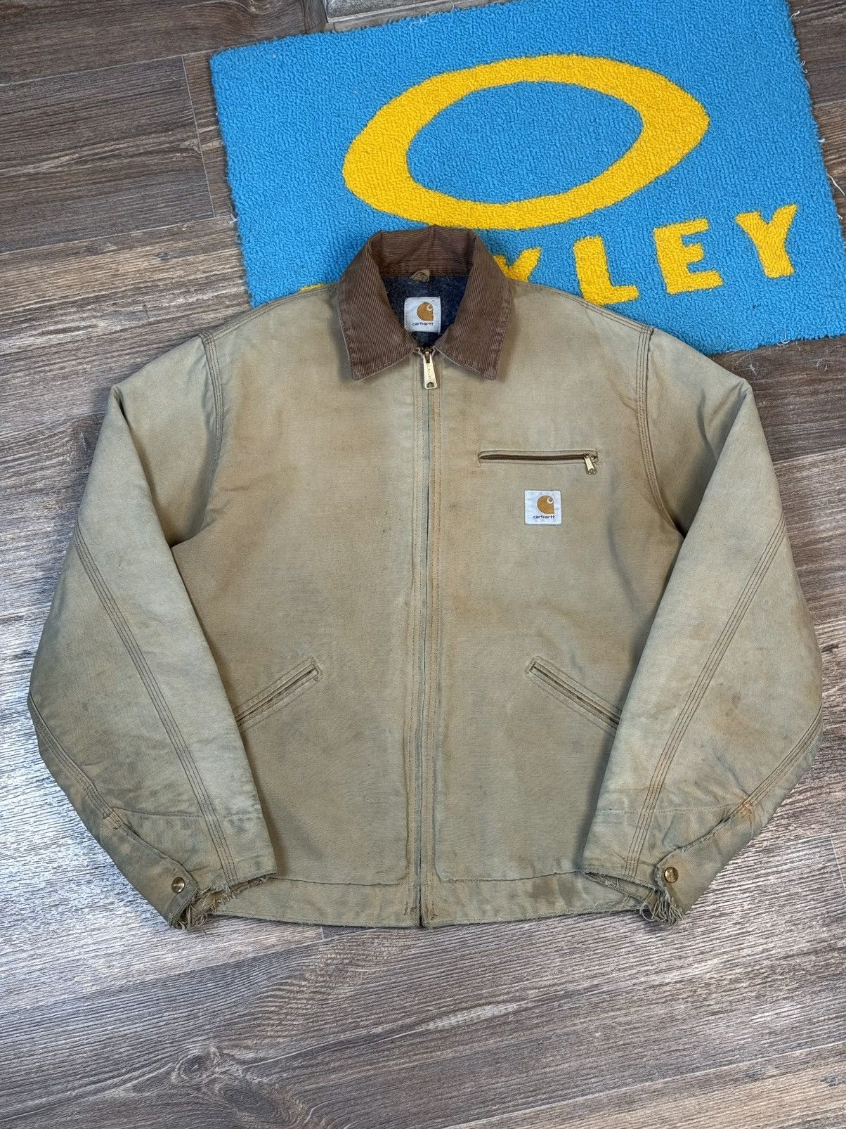 Carhartt × Vintage 90’s Vintage Carhartt Brown Detroit Blanket Lined Jacket Size US L / EU 52-54 / 3 - 1 Thumbnail