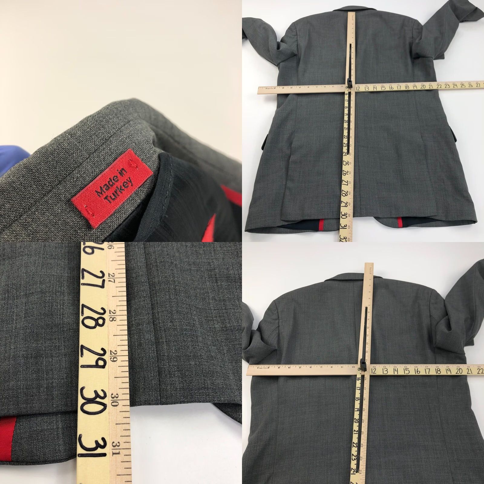 Hugo Boss Hugo Boss Awe/Holl 40R Wool Button Blazer Sport Coat Jacket Dark Gray Size 40R - 9 Thumbnail