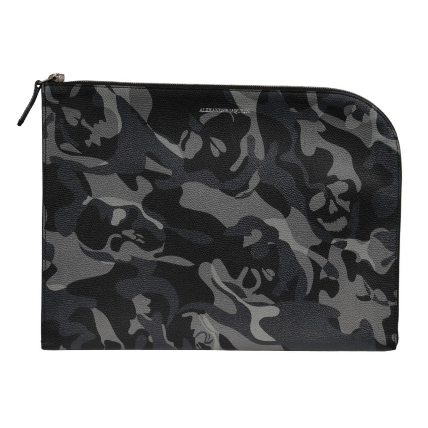 Alexander McQueen Grey Skull Camouflage Clutch Bag Zip Around Size ONE SIZE - 1 Thumbnail