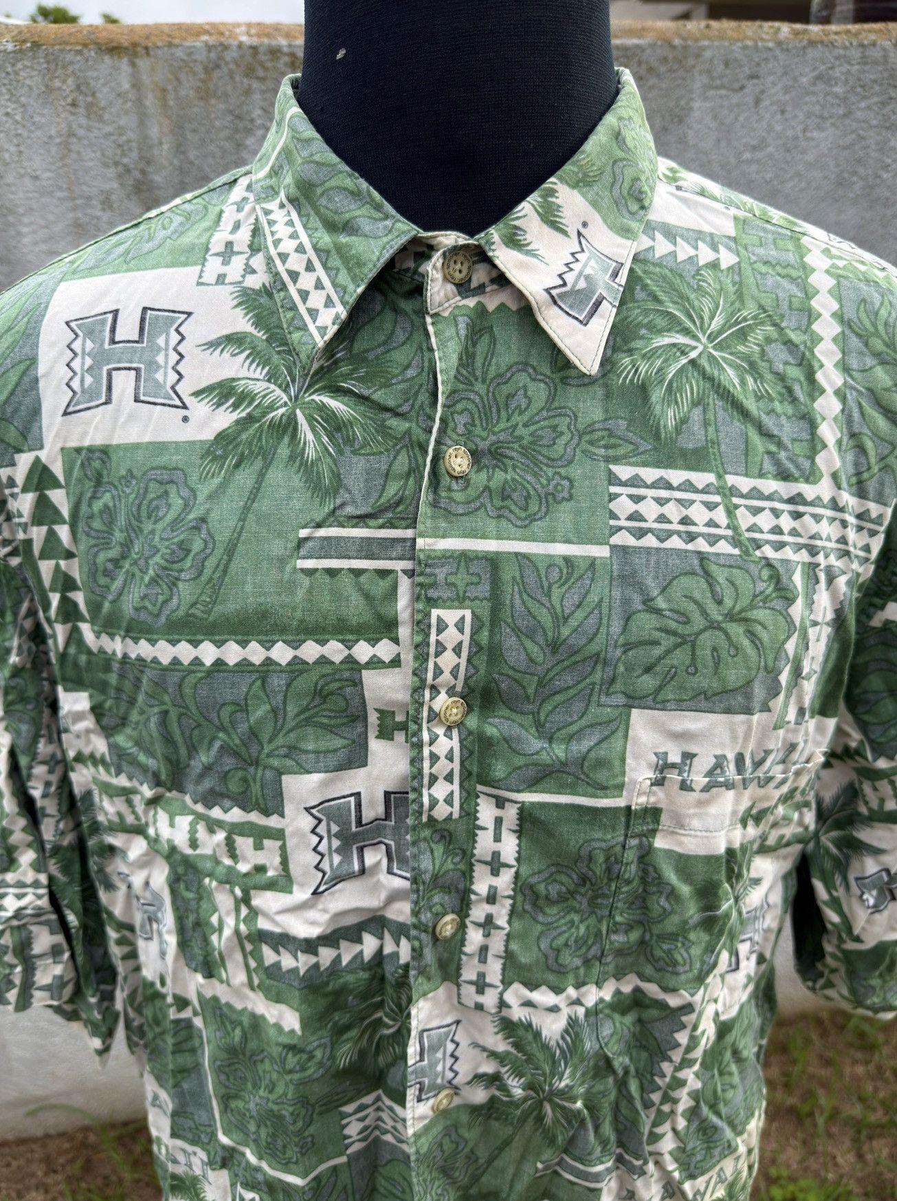 Reyn Spooner PreOwned Reyn Spooner Men's XXL Green University of Hawaii Size US XXL / EU 58 / 5 - 3 Thumbnail