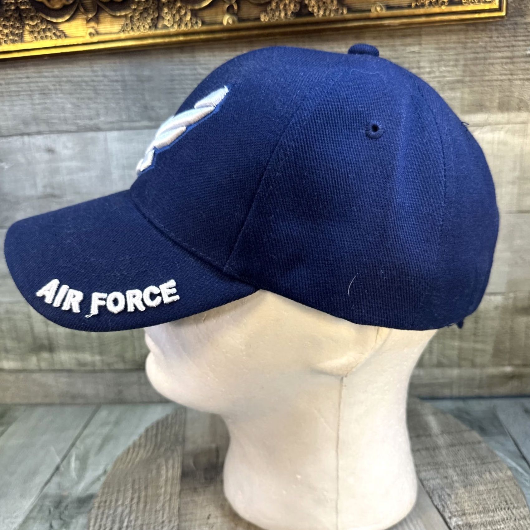 Vintage U.S. Air Force Hat Blue Embroidered Logo Adjustable Military Cap USAF Men's One Size Baseball Cap Size ONE SIZE - 6 Thumbnail