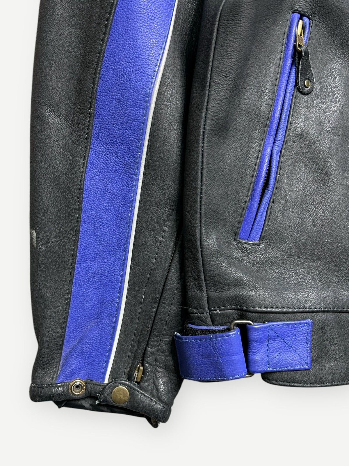 Vintage Vintage 90s Two Tone Leather Motorcycle Jacket Size US M / EU 48-50 / 2 - 5 Thumbnail