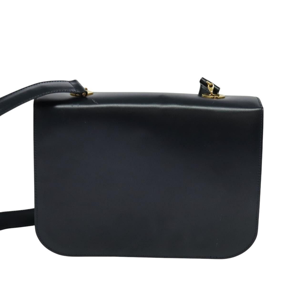 Celine CELINE Circle Shoulder Bag Leather Navy Gold Size ONE SIZE - 3 Thumbnail
