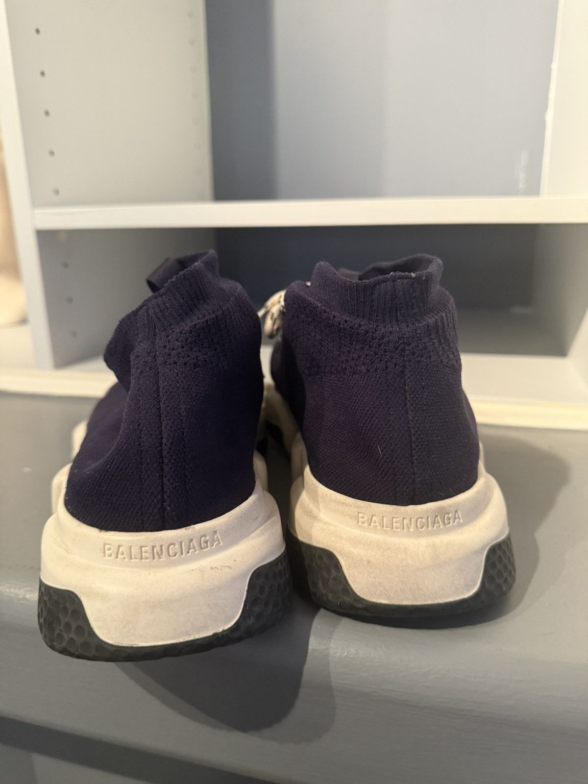 Balenciaga Balenciaga Sock Runner Navy Blue Size 10 Size US 10 / EU 43 - 5 Thumbnail