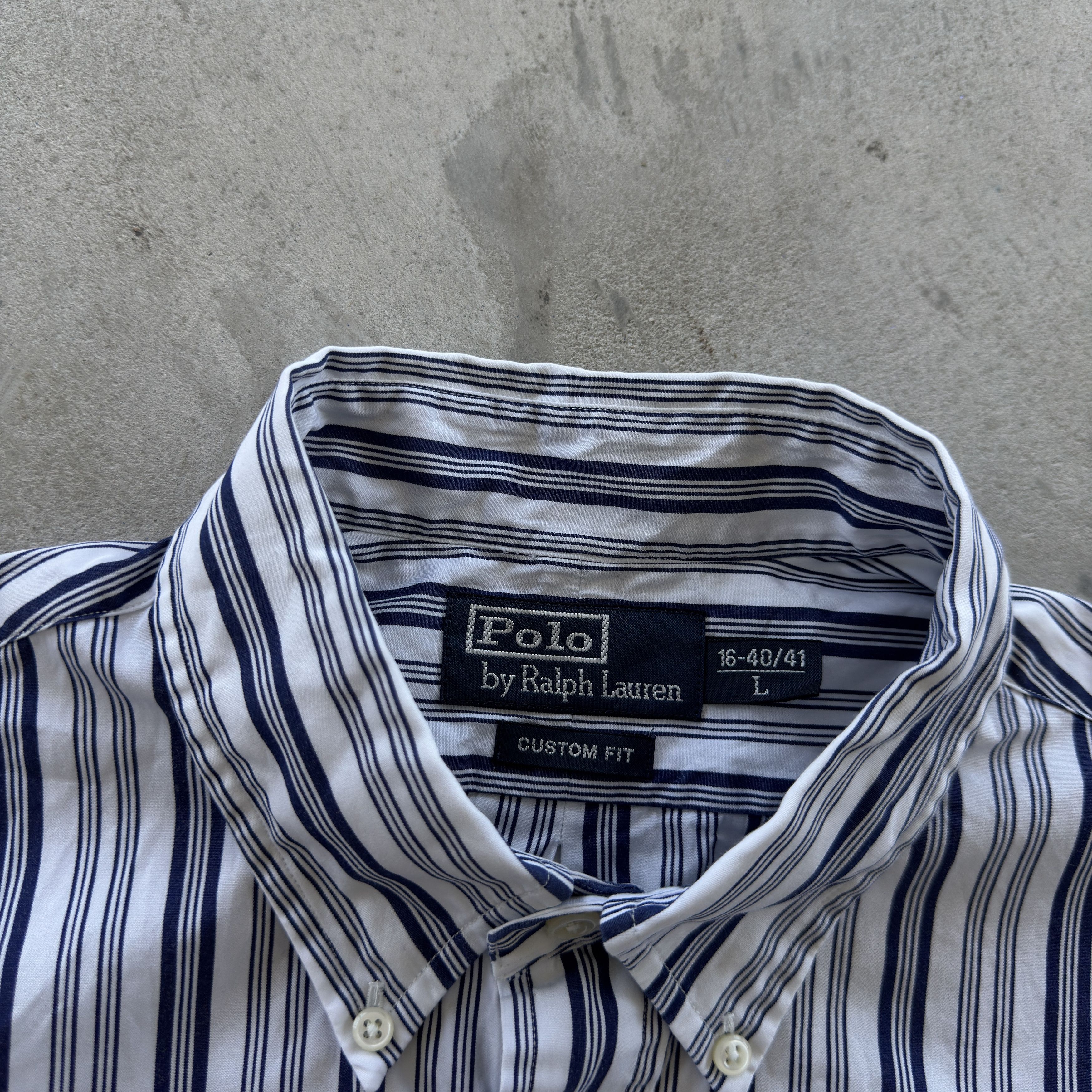 Polo Ralph Lauren Polo Ralph Lauren Vertical Striped Shirt Custom Fit L 16 40 Size US L / EU 52-54 / 3 - 5 Thumbnail