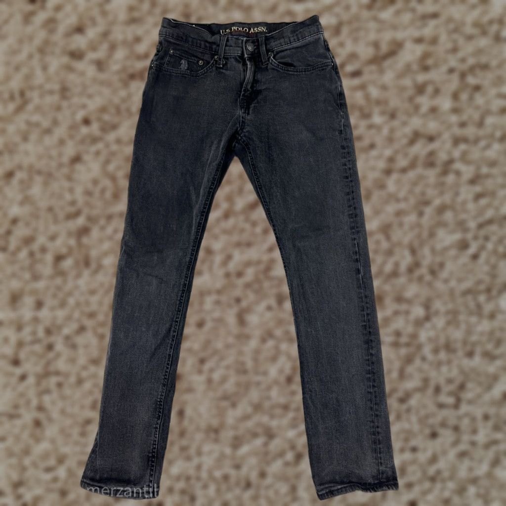 Vintage US Polo Assn Womens Pants Black Denim Straight Leg Stretch Cotton Blend Size 30 Size 30" / US 8 / IT 44 - 1 Thumbnail