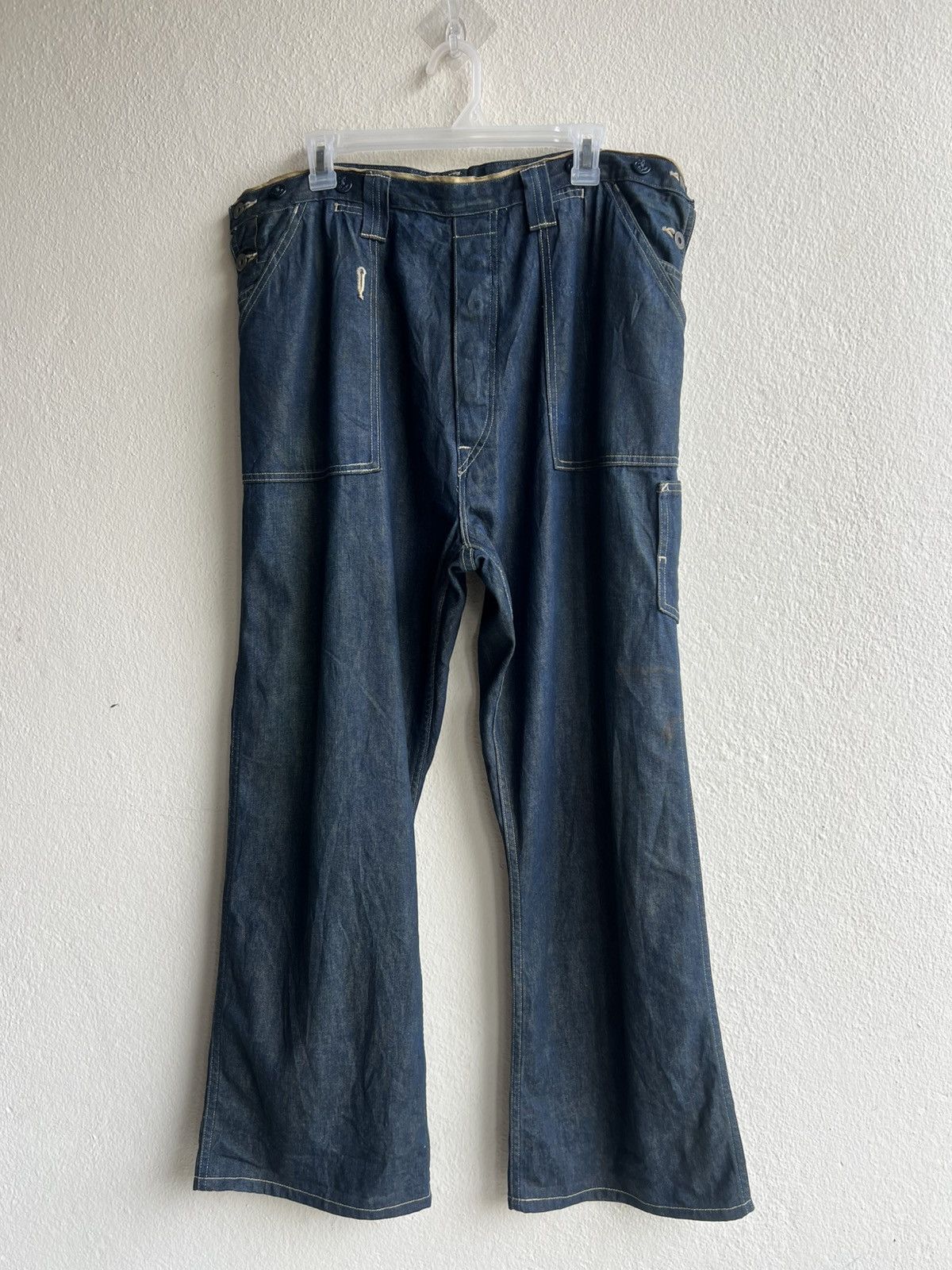 Levi's Vintage Clothing Levi’s LVC Dirty Mud Stains Denim Selvedge Work Wear Jeans Size US 34 / EU 50 - 2 Thumbnail