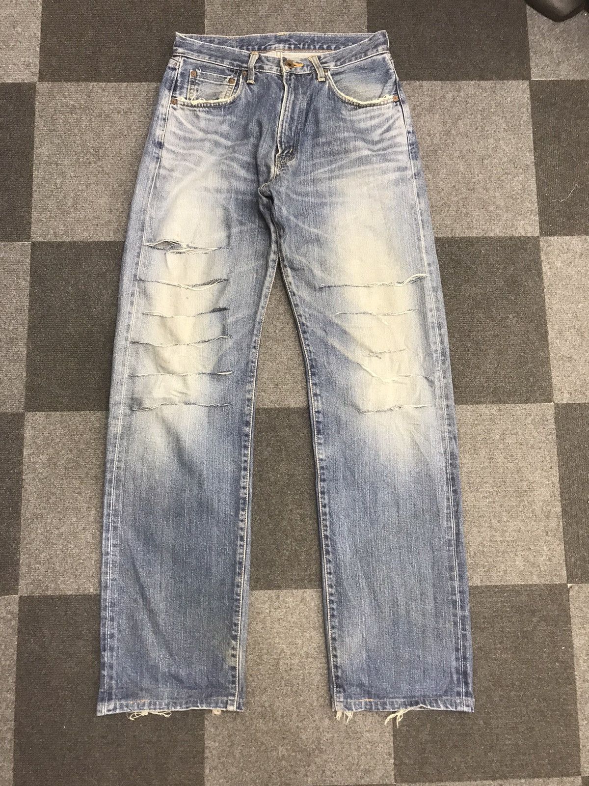 Edwin EDWIN 505 Selvedge Thrashed Distressed Jeans Size US 31 - 1 Thumbnail