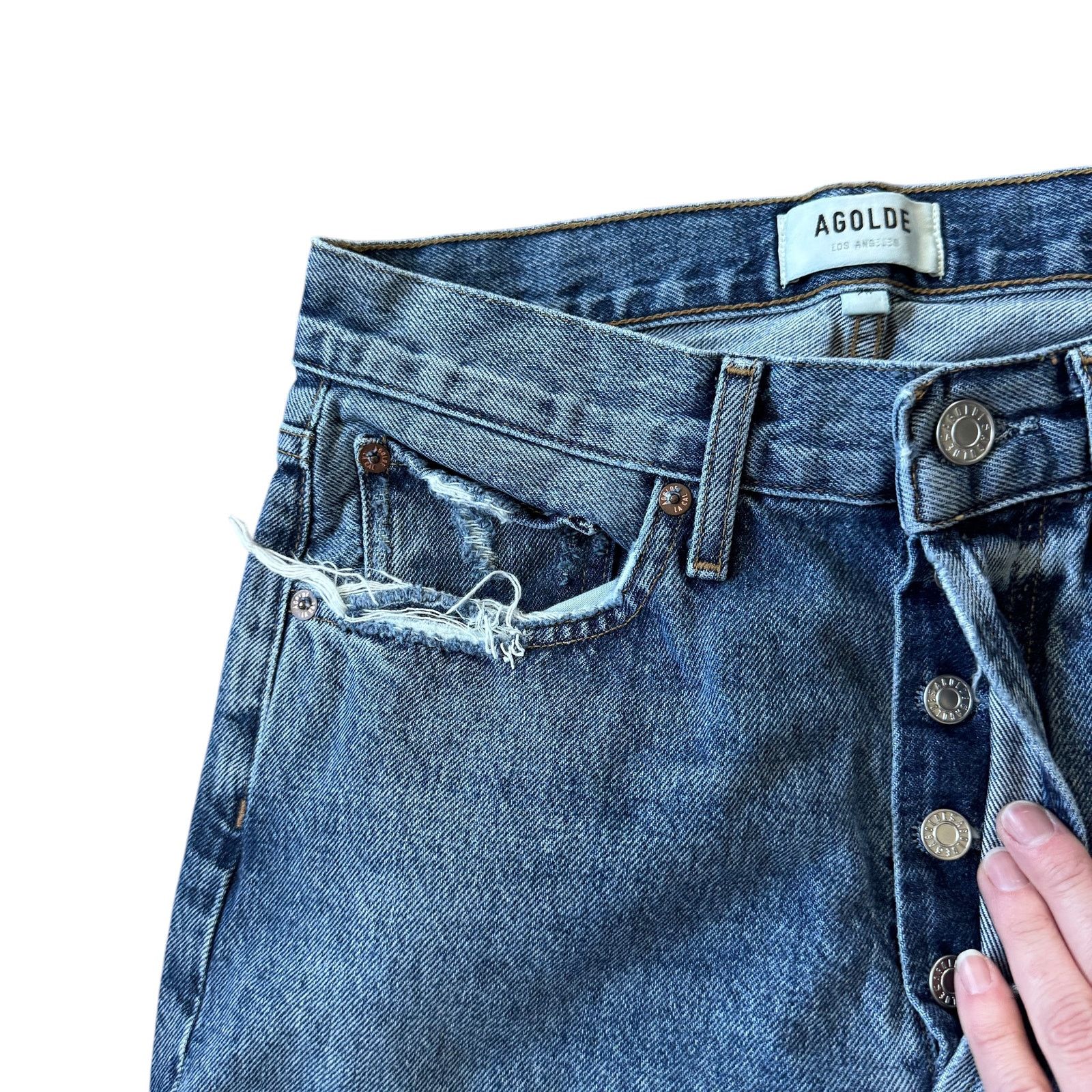 Agolde AGOLDE 90s Mid Rise Loose Fit Hooked Wash Size 25" / US 0 / IT 36 - 4 Thumbnail
