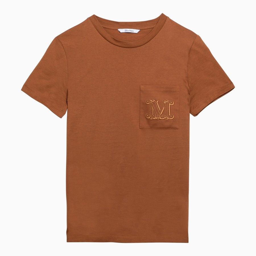Max Mara o1d2blof0824 Logo T-Shirts in Brown Size XS / US 0-2 / IT 36-38 - 1 Thumbnail