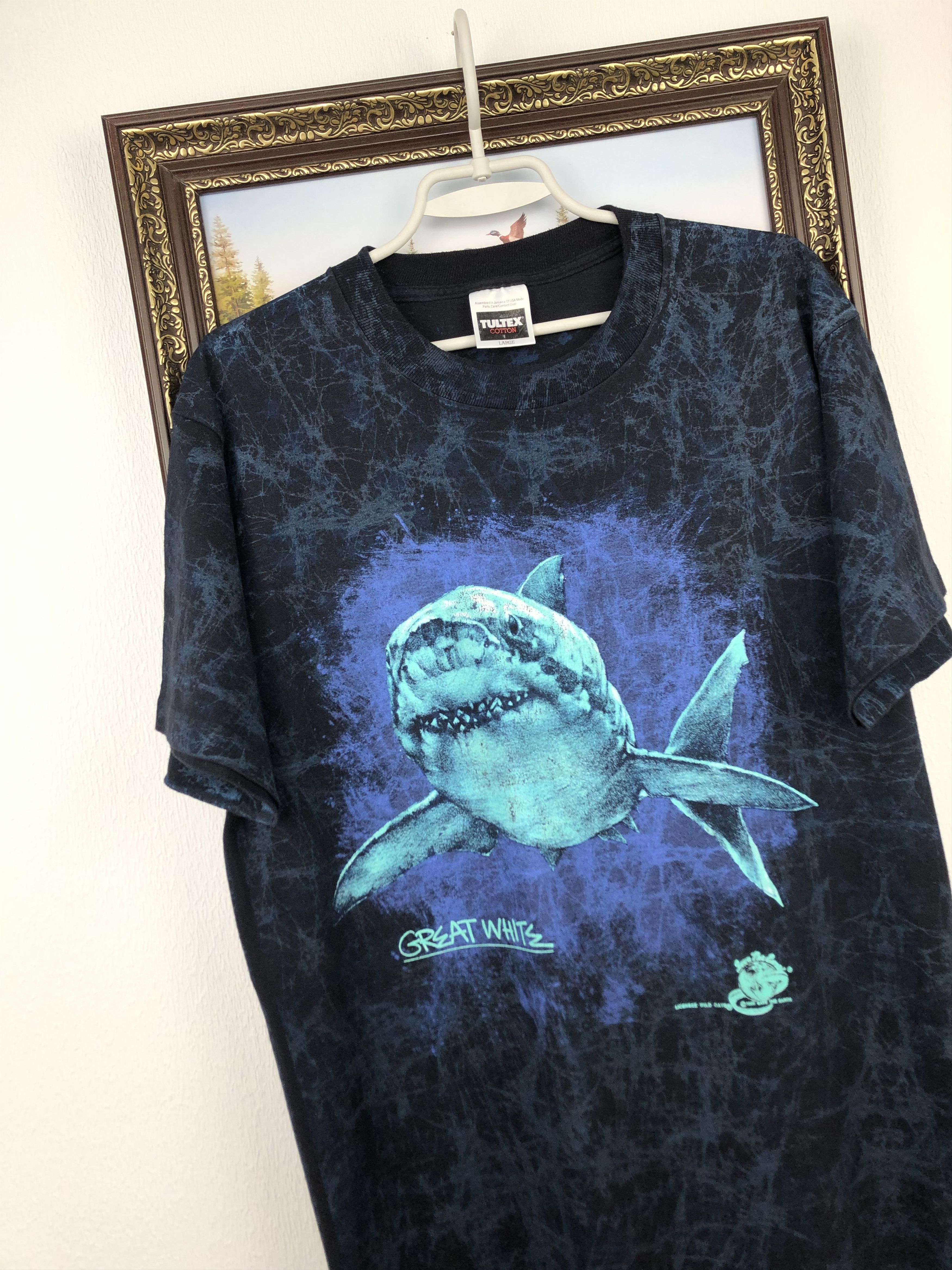 Vintage Vintage All Over Print Shark Shirt Ocean Great White Tee Size US L / EU 52-54 / 3 - 4 Thumbnail