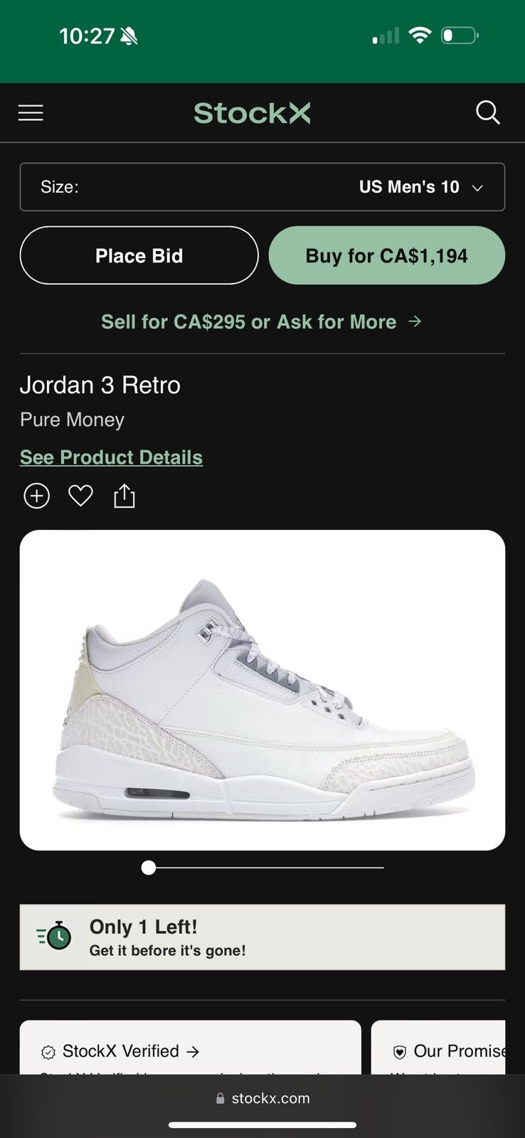 Jordan Brand × Vintage VERY RARE 2010 Jordan 3 Pure Money Size US 11 / EU 44 - 13 Thumbnail