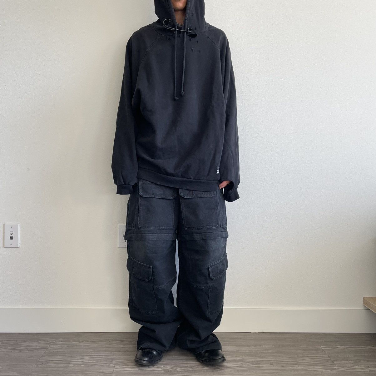 Raf Simons Raf Simons Solar Youth Oversized Large Pin Destroyed Hoodie Size US XS / EU 42 / 0 - 1 Thumbnail