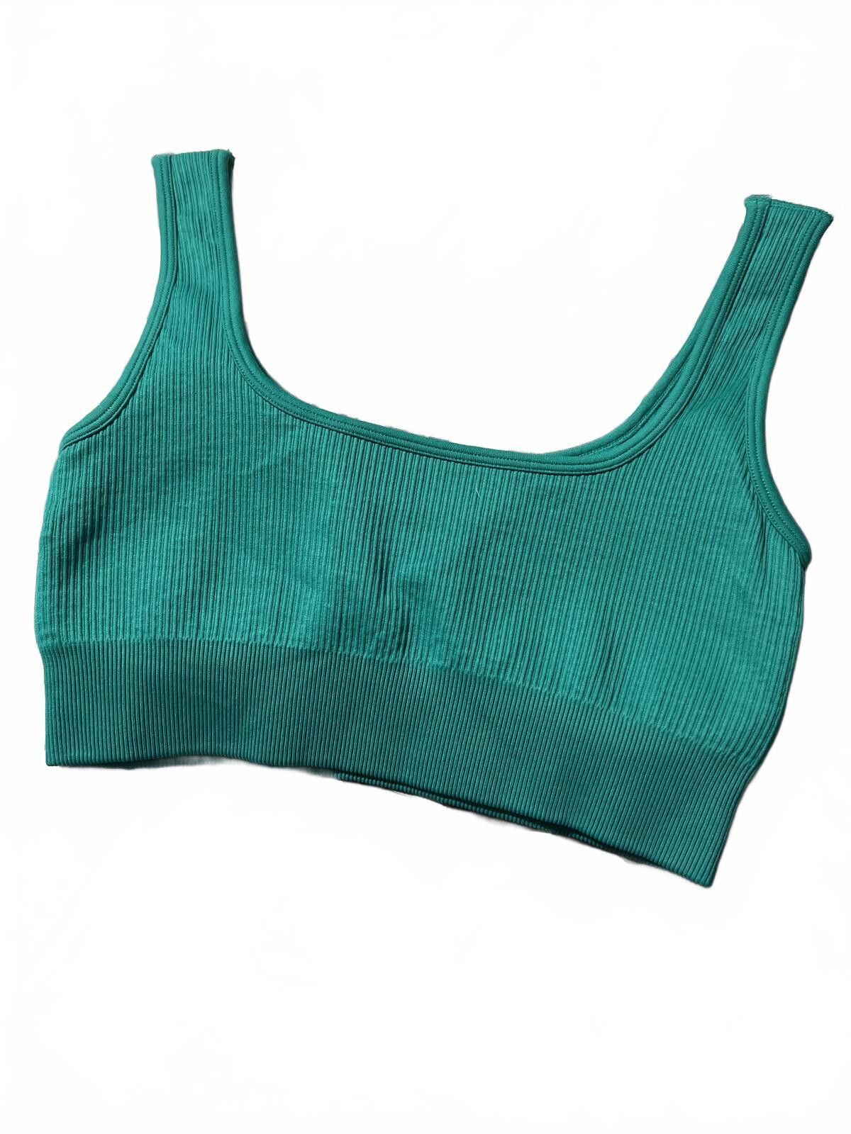 Other OQQ Seamless Ribbed Sports Bra in Teal Green Size 28" / US 6 / IT 42 - 4 Thumbnail