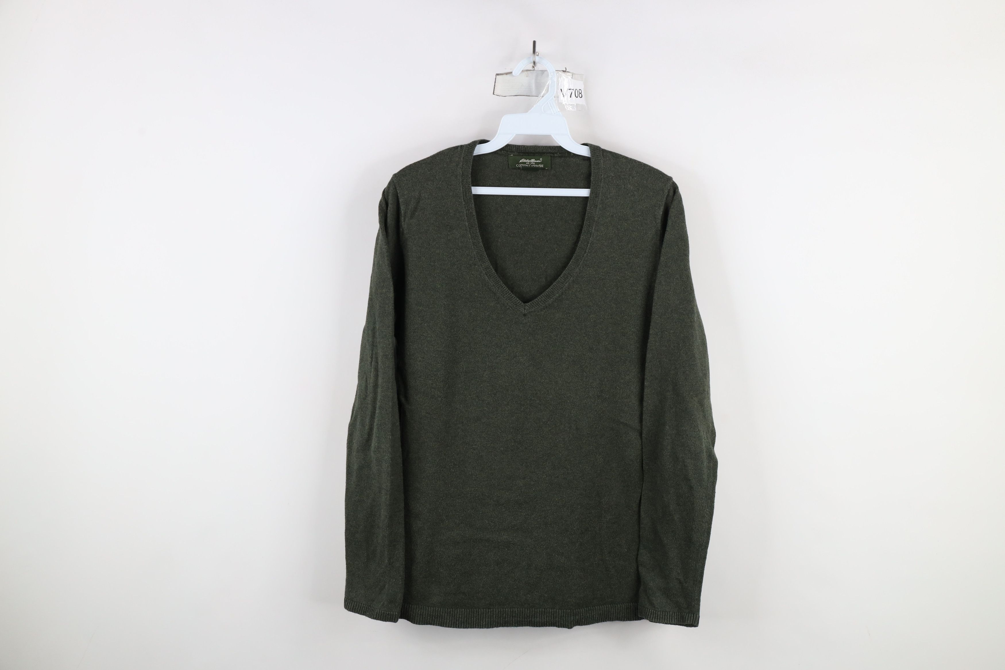 Eddie Bauer × Vintage Vintage Eddie Bauer Cashmere Knit Sweater Heather Green Size M / US 6-8 / IT 42-44 - 1 Thumbnail