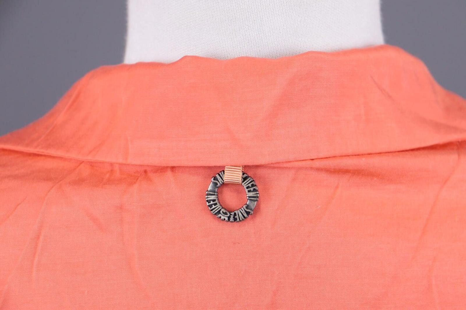 Designer Save The Queen Orange Abstract Silk Shirt Blouse Size S Size S / US 4 / IT 40 - 12 Thumbnail