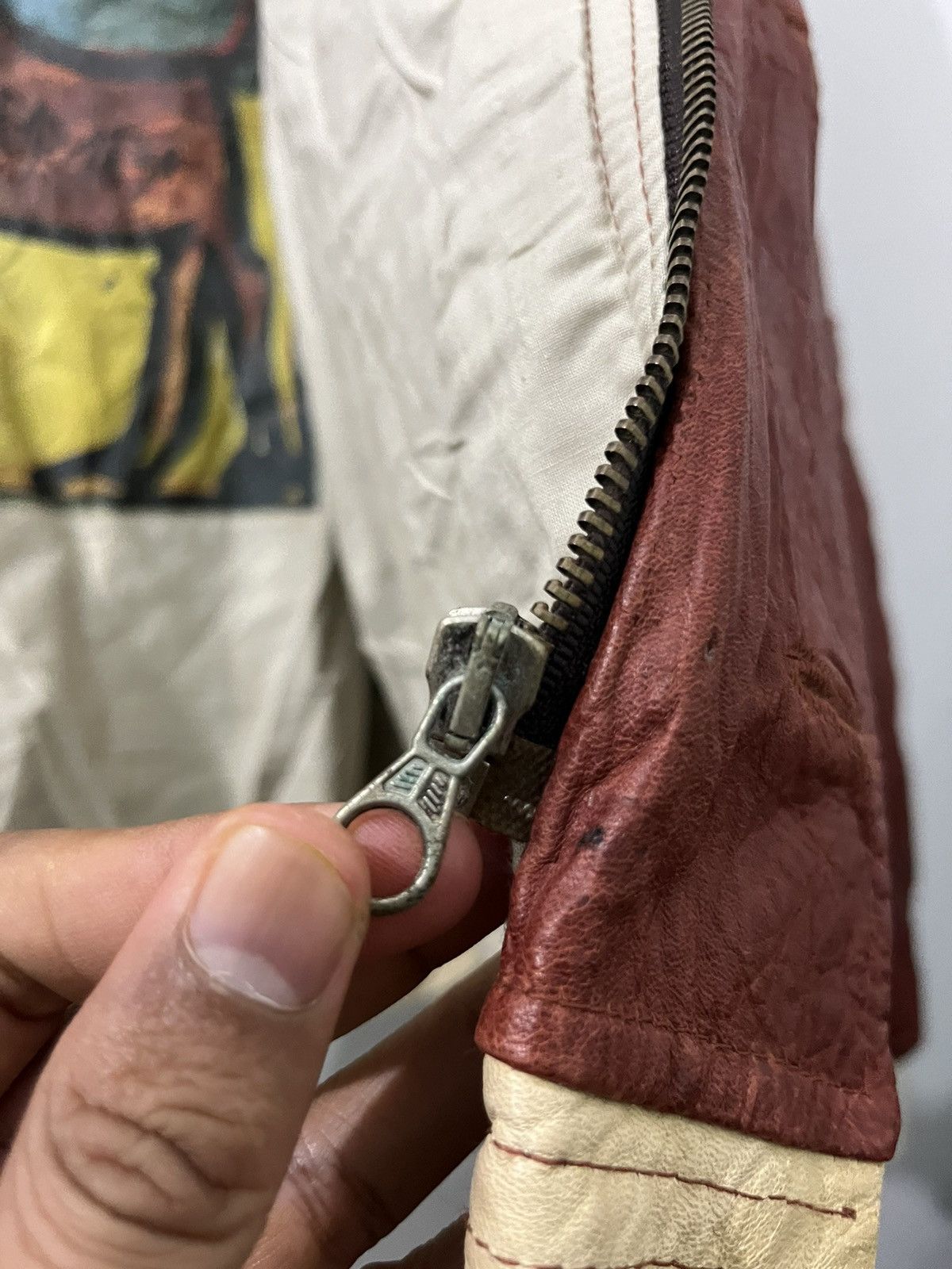 Jiberish VINTAGE 80s LEATHER JACKETS BOMBER STYLE Size US L / EU 52-54 / 3 - 10 Thumbnail